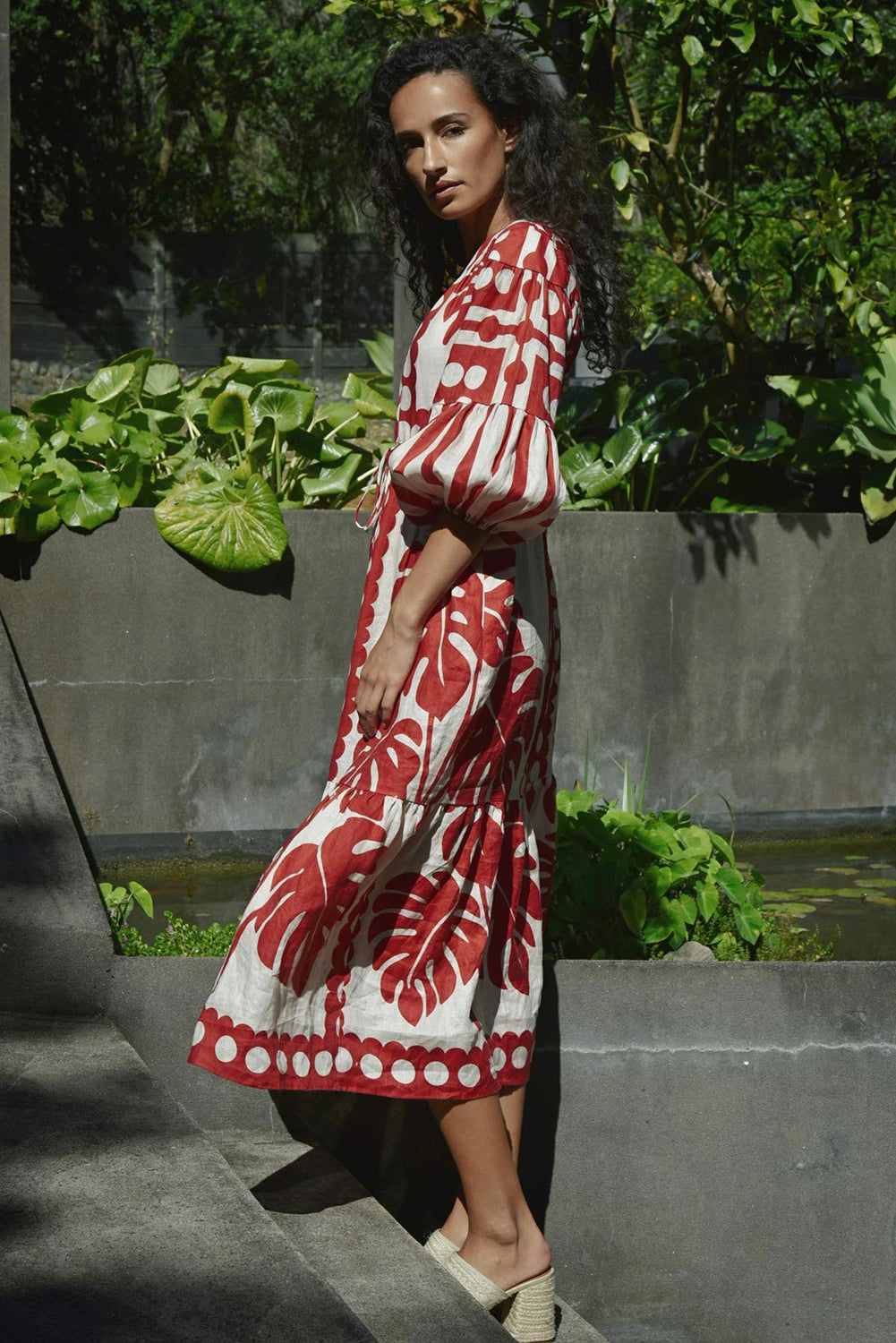 COOPER | NATURALLY GIFTED DRESS - RED/NATURAL