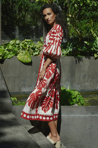 COOPER | NATURALLY GIFTED DRESS - RED/NATURAL