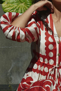 COOPER | NATURALLY GIFTED DRESS - RED/NATURAL