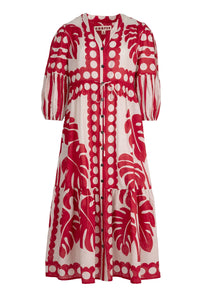 COOPER | NATURALLY GIFTED DRESS - RED/NATURAL