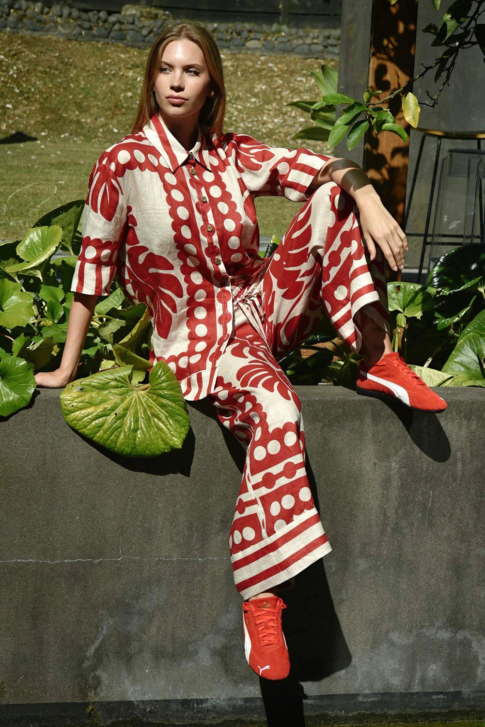 COOPER | SEVILLE STROLLS PANT - RED/NATURAL