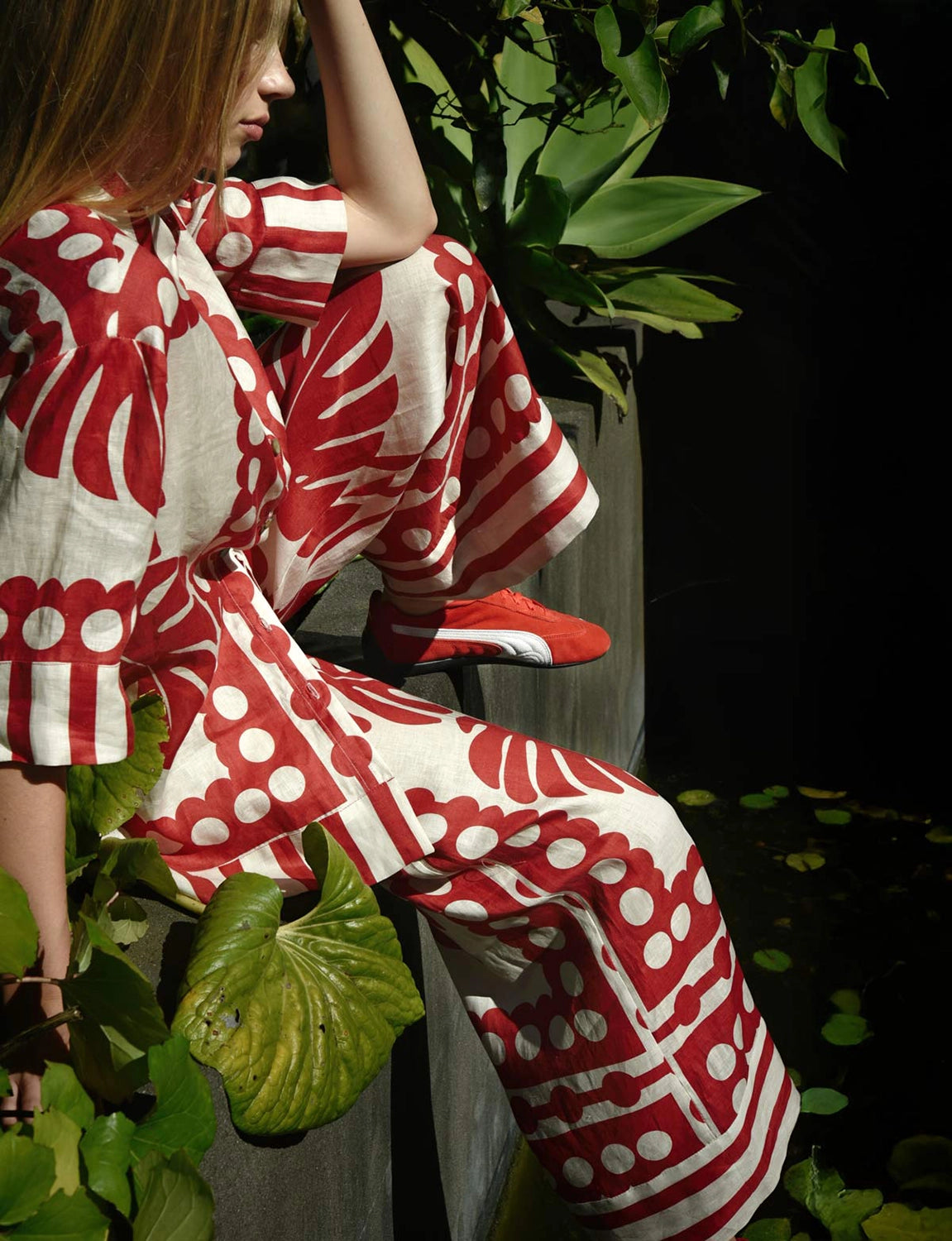 COOPER | SEVILLE STROLLS PANT - RED/NATURAL