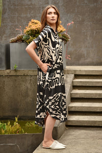 COOPER | HERE & NOW DRESS - BLACK/STONE