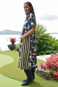 COOPER | MADE FOR EACH OTHER DRESS - LIME/BLUE FLORAL