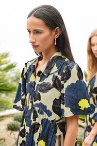 COOPER | MADE FOR EACH OTHER DRESS - LIME/BLUE FLORAL