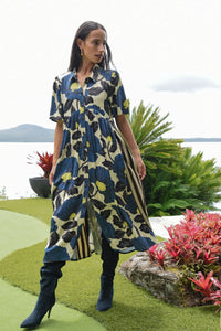 COOPER | MADE FOR EACH OTHER DRESS - LIME/BLUE FLORAL