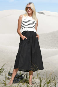 COOPER | HOOK, LINE, SINKER DRESS - BLACK/WHITE