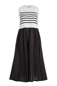 COOPER | HOOK, LINE, SINKER DRESS - BLACK/WHITE