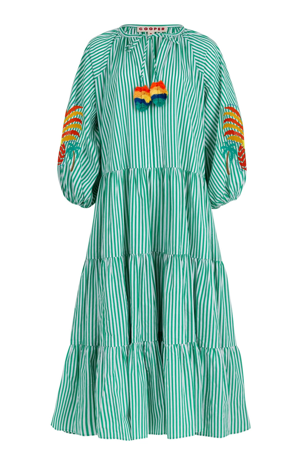 COOPER | SPEAKING VOLUMES DRESS - GREEN STRIPE