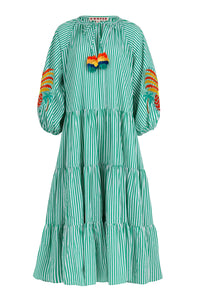 COOPER | SPEAKING VOLUMES DRESS - GREEN STRIPE