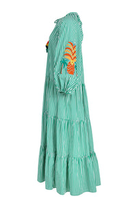 COOPER | SPEAKING VOLUMES DRESS - GREEN STRIPE