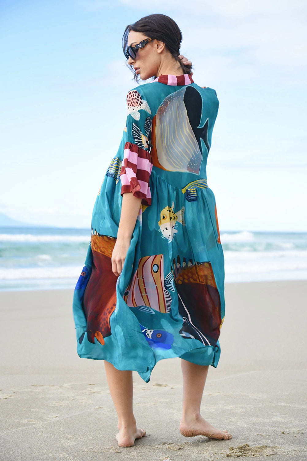 COOPER | WORLDS AWAY DRESS - MULTI FISH