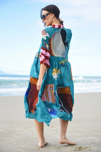 COOPER | WORLDS AWAY DRESS - MULTI FISH