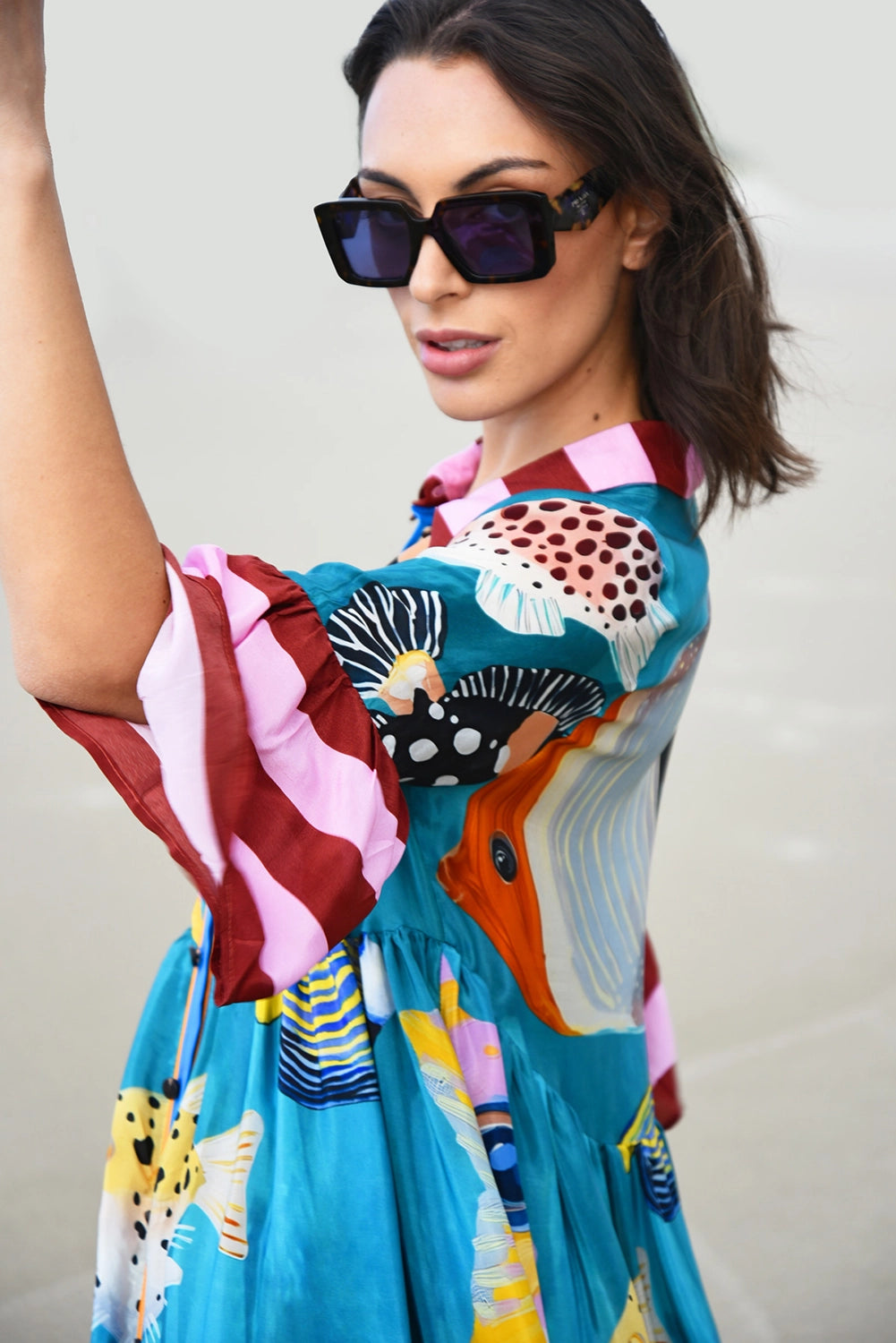 COOPER | WORLDS AWAY DRESS - MULTI FISH