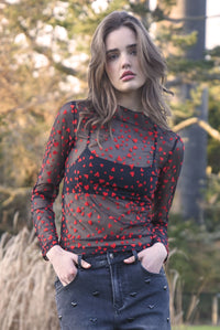 COOP | HEART TO HEART TOP - BLACK & RED