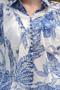 COOP | BELLE OF THE BILLOW BLOUSE - BLUE & WHITE