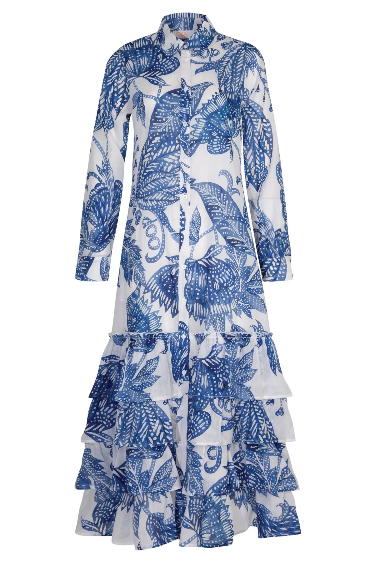 COOP | FRILL-ER INSTINCT DRESS - BLUE & WHITE
