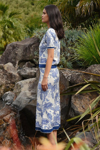 COOP | BLEU PRINT SKIRT - BLUE & WHITE
