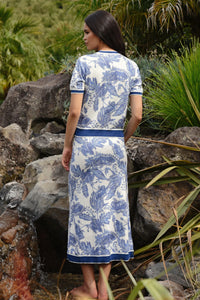 COOP | BLEU PRINT SKIRT - BLUE & WHITE