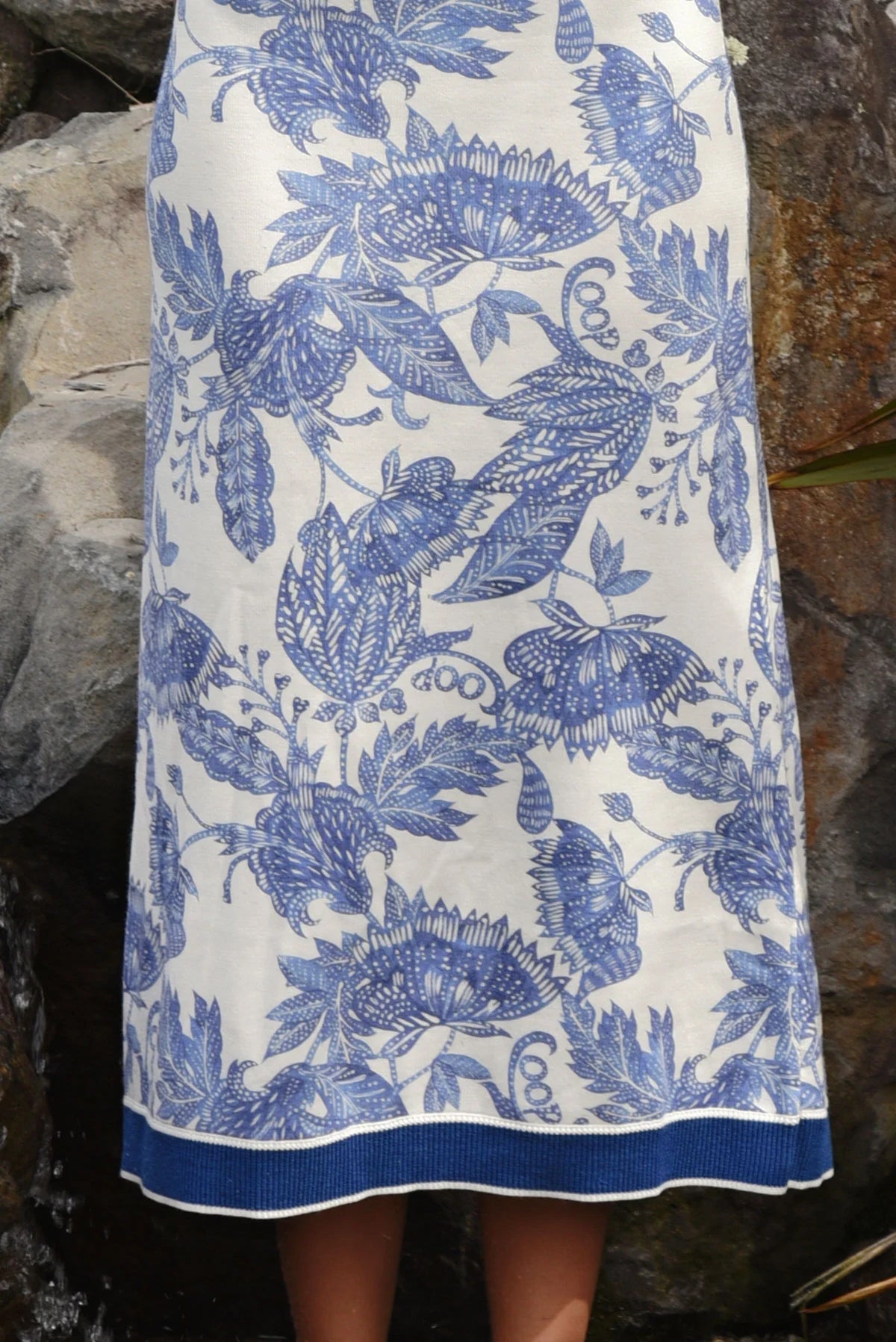 COOP | BLEU PRINT SKIRT - BLUE & WHITE