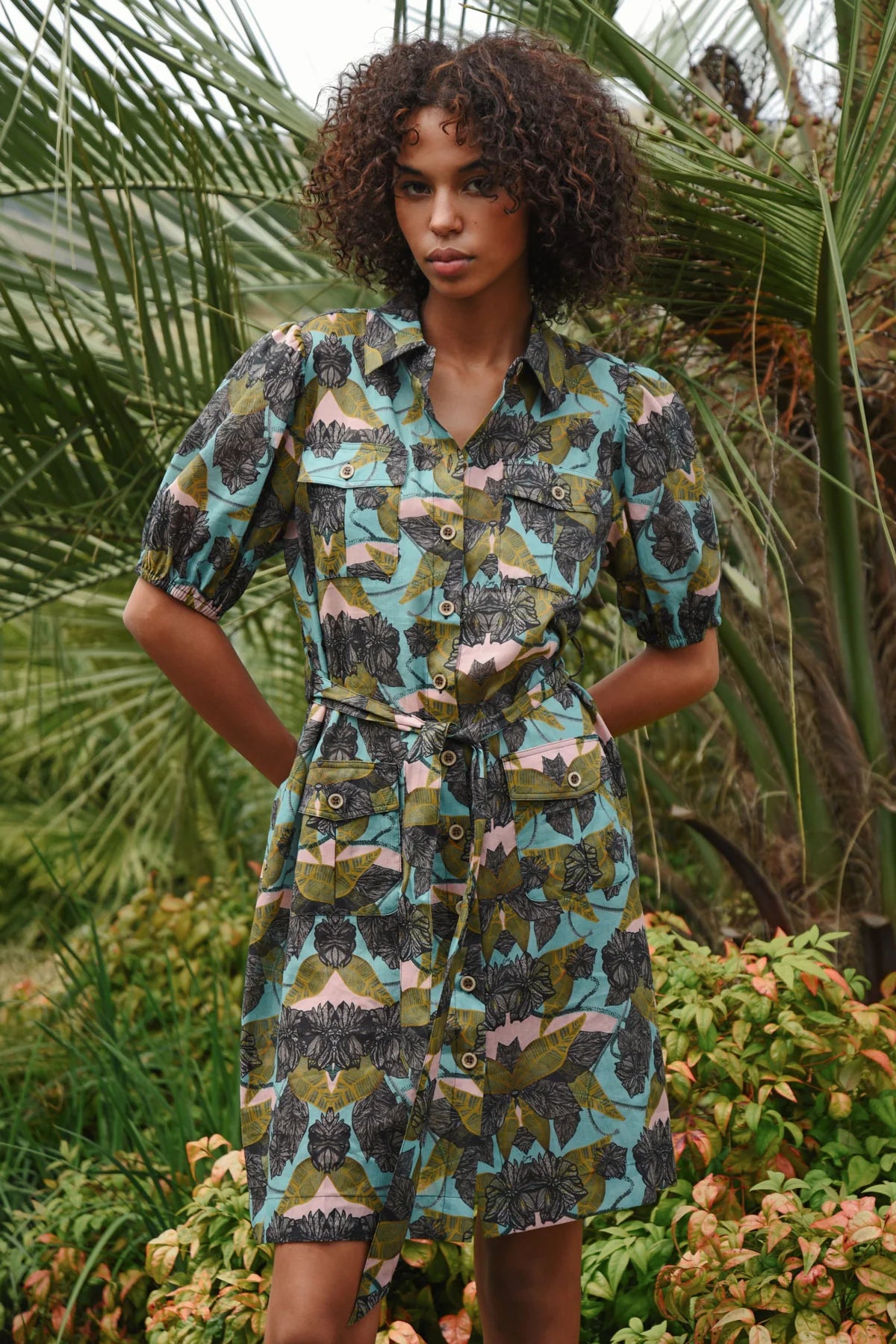 COOP | BONBON BABY DRESS - BLUE & OLIVE