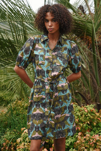 COOP | BONBON BABY DRESS - BLUE & OLIVE