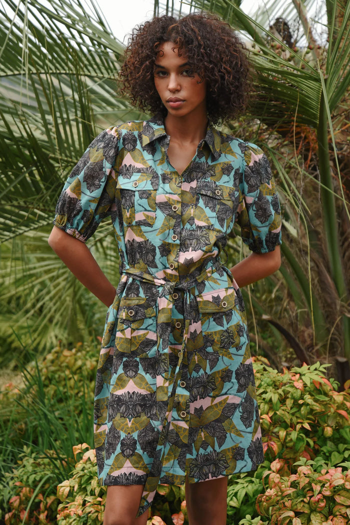 COOP | BONBON BABY DRESS - BLUE & OLIVE