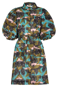 COOP | BONBON BABY DRESS - BLUE & OLIVE