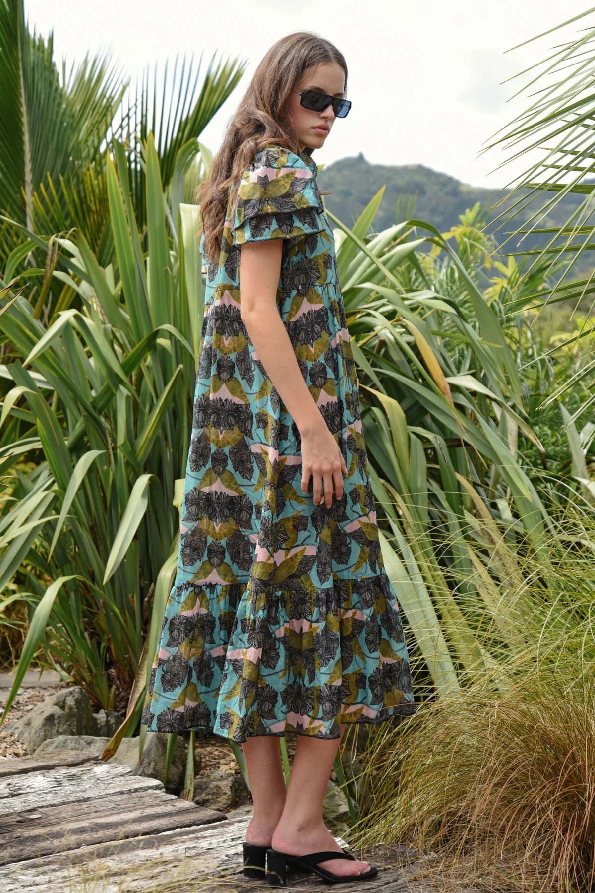 COOP | NEW LEAF ON LIFE DRESS - BLUE & OLIVE