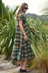 COOP | NEW LEAF ON LIFE DRESS - BLUE & OLIVE