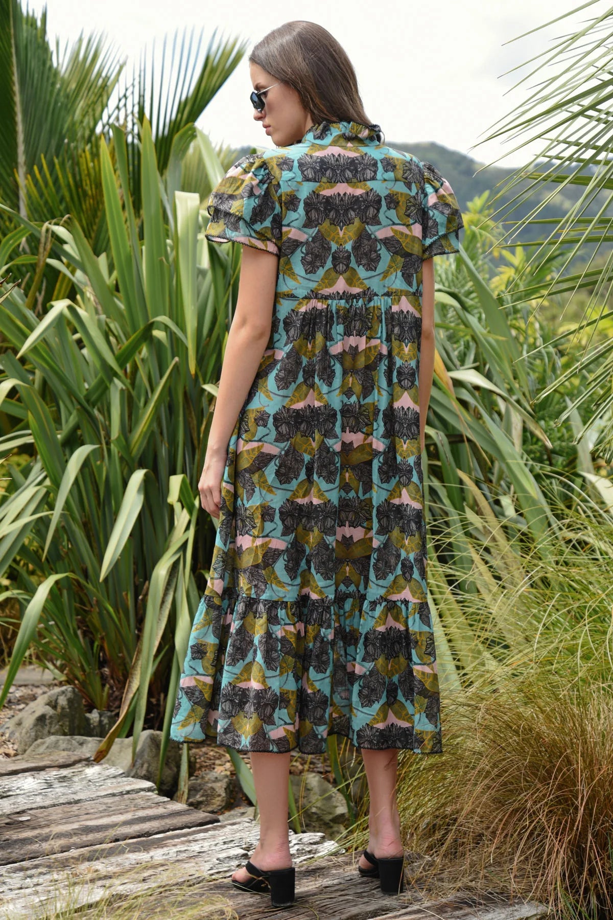 COOP | NEW LEAF ON LIFE DRESS - BLUE & OLIVE
