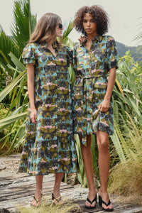 COOP | NEW LEAF ON LIFE DRESS - BLUE & OLIVE