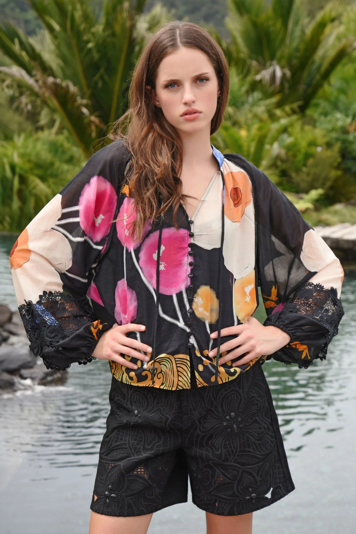COOP | LACE TO THE TOP BLOUSE - BLACK