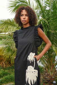 COOP | THREE-MENDOUS BLOOMS DRESS - BLACK & CREAM