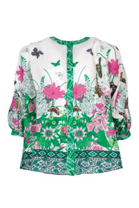 CURATE | EMBRACE THE PRESENT SHIRT - FLORAL BORDER