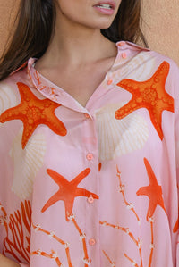 CURATE | BEHIND HER BACK SHIRT - PINK SHELLS