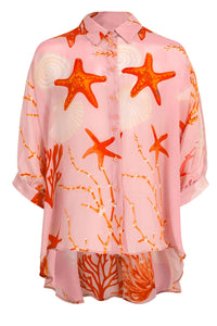 CURATE | BEHIND HER BACK SHIRT - PINK SHELLS