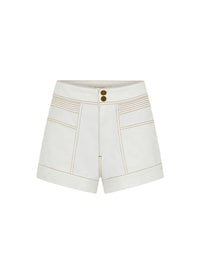 KIVARI | Cameron Denim Short - White