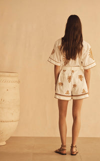 Aur Orceá | Dalla Palma Embroidered Cuffed Short Sleeve Shirt