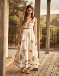 Aur Orceá | Dalla Palma Embroidered Bias Maxi Dress