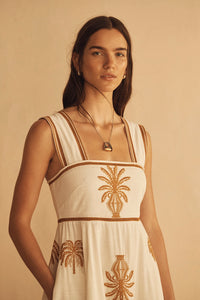 Aur Orceá | Dalla Palma Embroidered Bias Maxi Dress