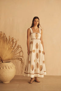 Aur Orceá | Dalla Palma Embroidered Bias Maxi Dress
