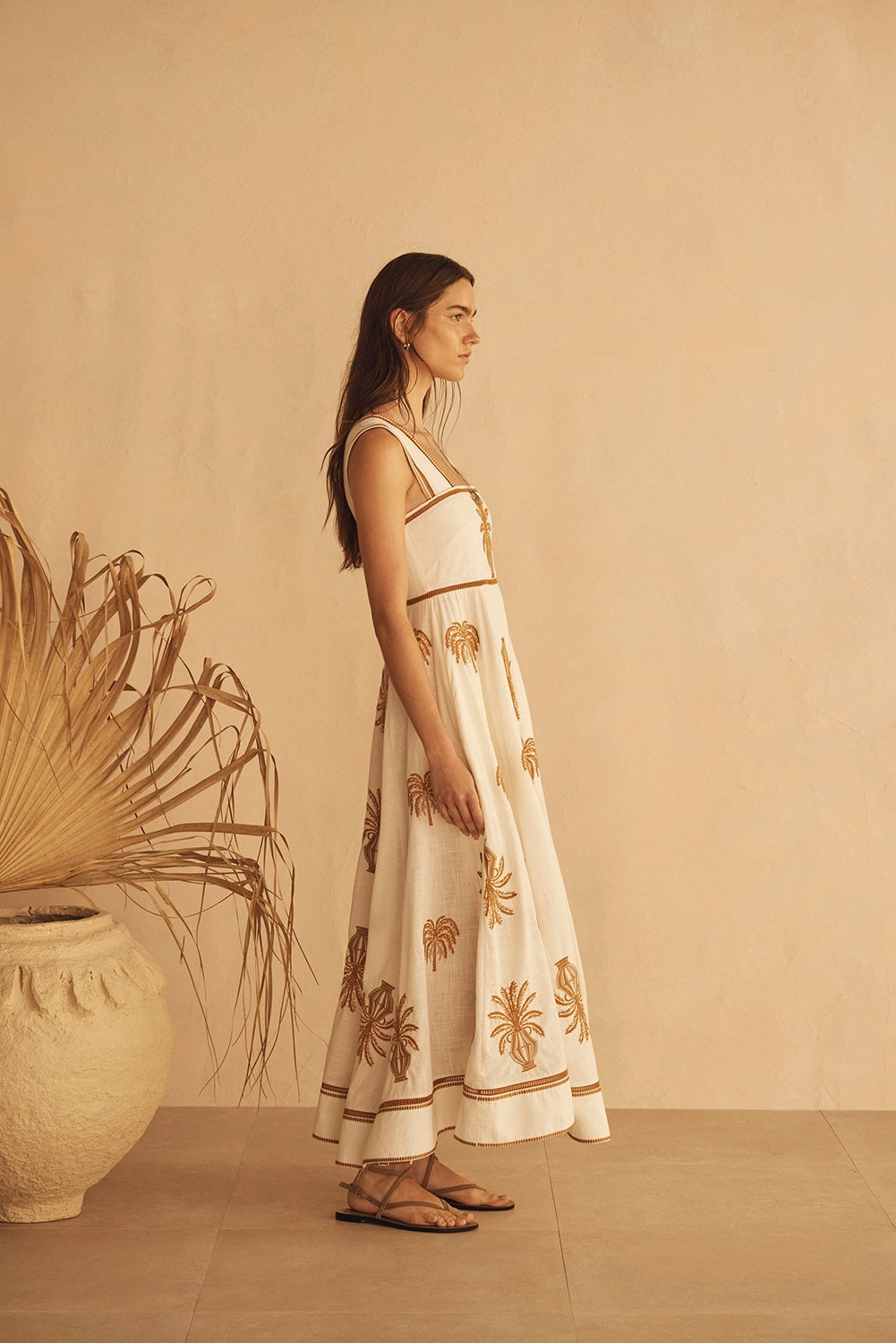 Aur Orceá | Dalla Palma Embroidered Bias Maxi Dress