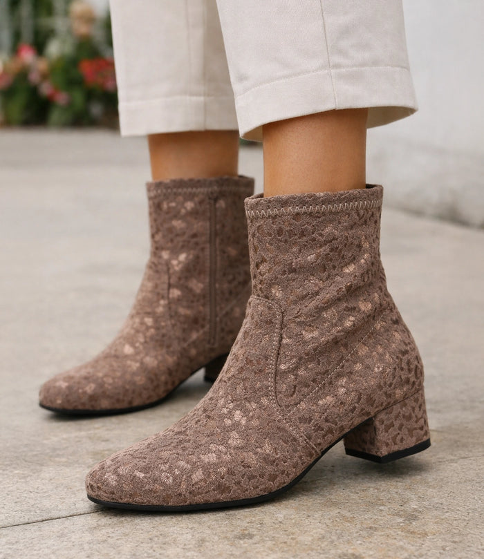 Django & Juliette | Hartful Taupe Stretch Microsuede