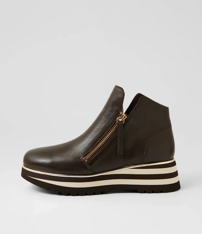 Django & Juliette | Evol Choc Milk Leather Ankle Boots