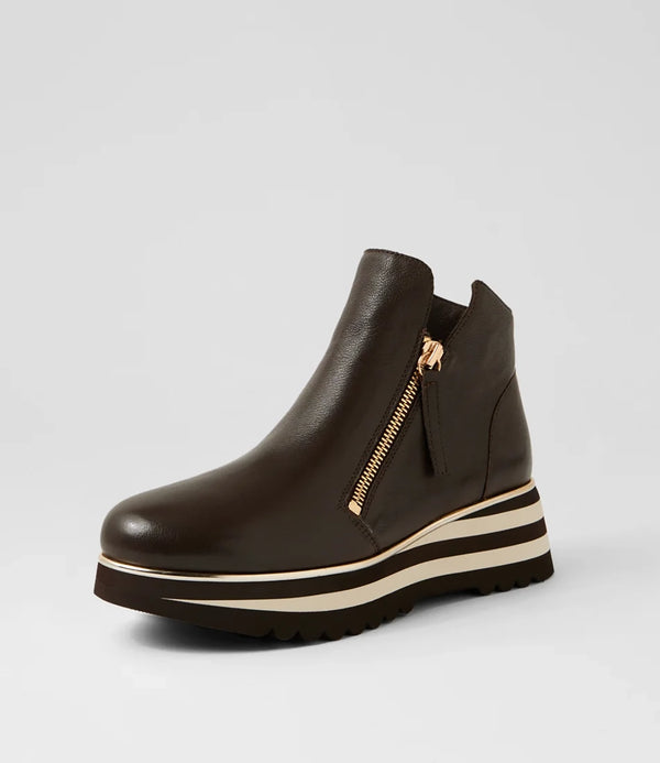 Django & Juliette | Evol Choc Milk Leather Ankle Boots