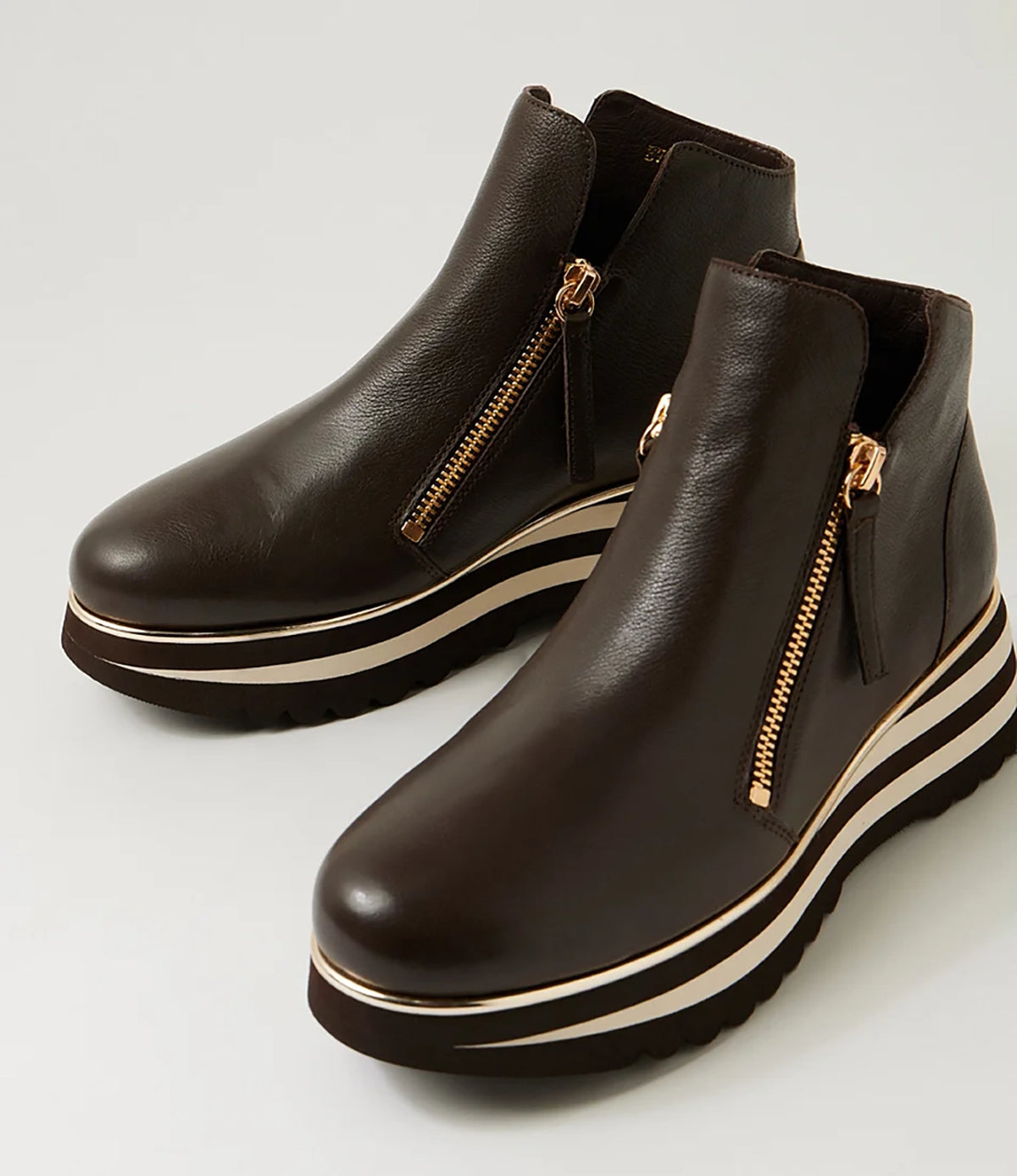 Django & Juliette | Evol Choc Milk Leather Ankle Boots