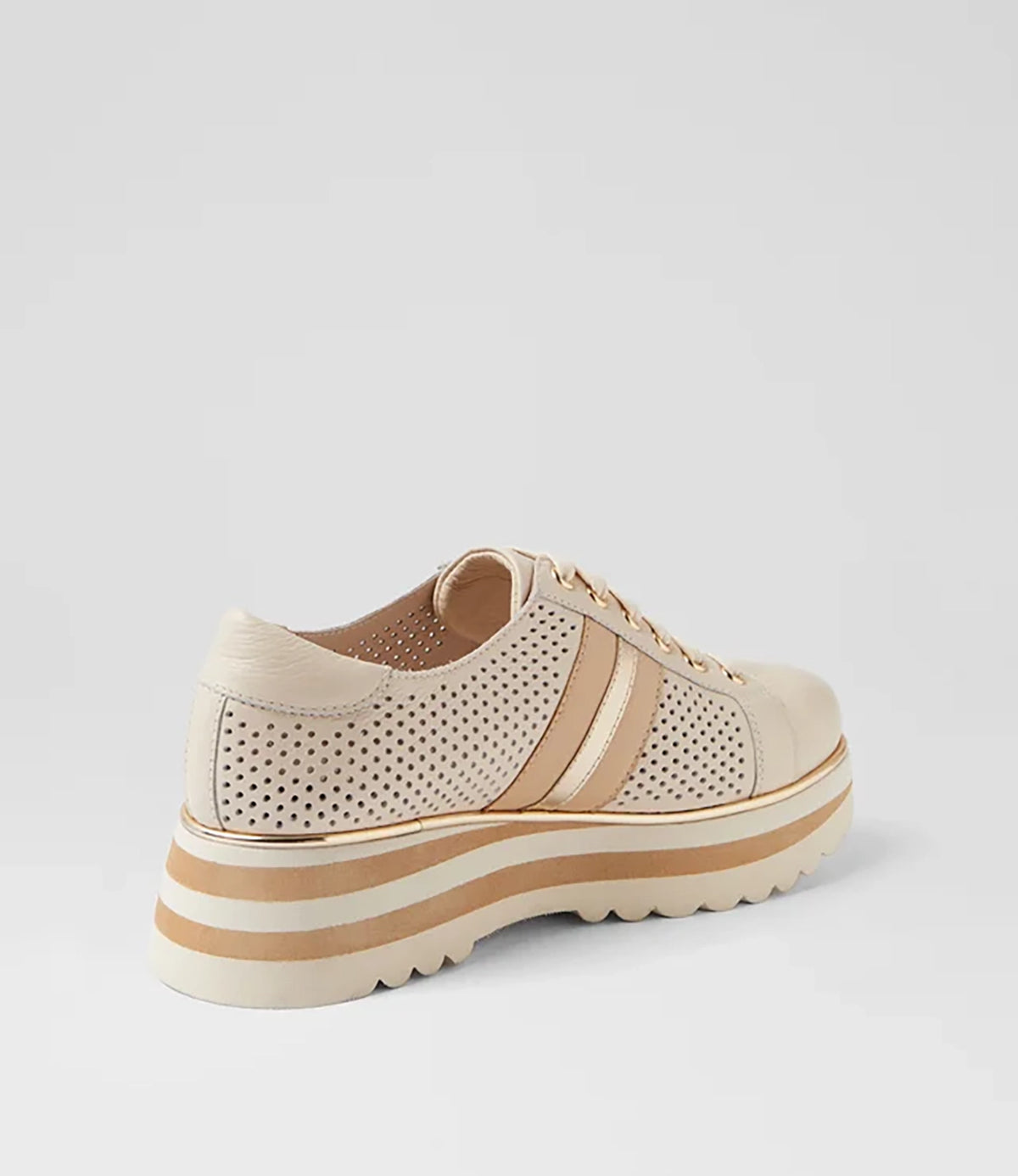 Django & Juliette | Eaglesy Milk Camel Multi Lace Up Flats