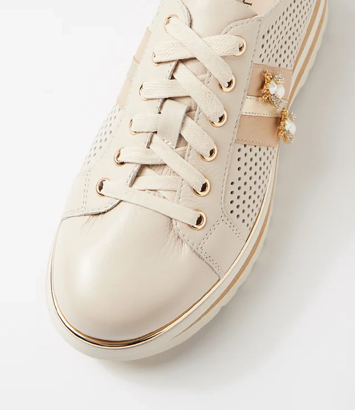 Django & Juliette | Eaglesy Milk Camel Multi Lace Up Flats