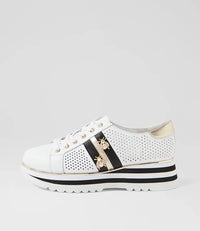 Django & Juliette | Eaglesy White Black Multi Flat Lace Ups